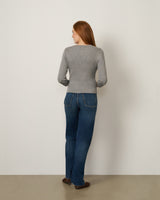 Scalloped Rib Trim Cardigan