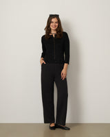 Scalloped Rib Trim Cardigan