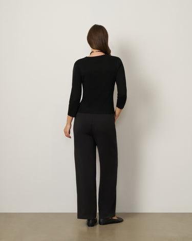 Scalloped Rib Trim Cardigan