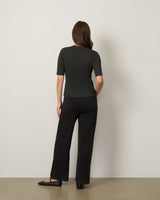 Pointelle Stitch Jewel Neck Sweater