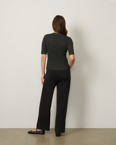 Pointelle Stitch Jewel Neck Sweater
