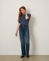 Pointelle Stitch Jewel Neck Sweater