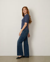 Pointelle Stitch Jewel Neck Sweater