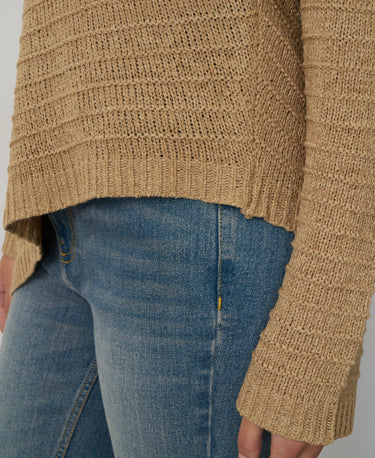 Asymmetrical Hem Boat Neck Sweater