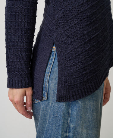 Asymmetrical Hem Boat Neck Sweater