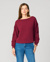 Bow Sleeve Detail Scuba Sweatshirt