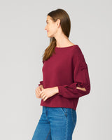 Bow Sleeve Detail Scuba Sweatshirt