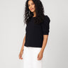 Puff Sleeve Crewneck Top Jet Black