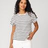 Striped Crewneck Relaxed Tee Jet Black & Whitecap Grey