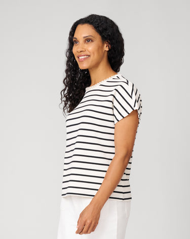 Striped Crewneck Relaxed Tee