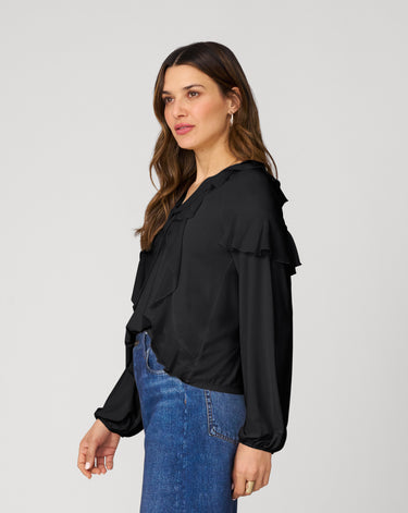 Ruffle Tie Neck Romantic Blouse