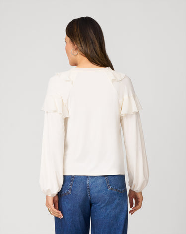 Ruffle Tie Neck Romantic Blouse