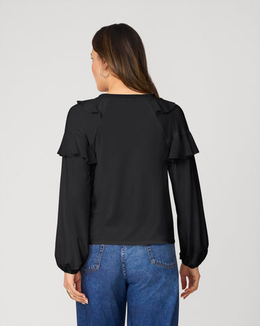 Ruffle Tie Neck Romantic Blouse