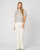 Sequin Flutter Sleeve Top