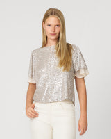 Sequin Flutter Sleeve Top