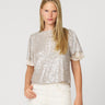 Sequin Flutter Sleeve Top