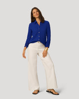 Button Front Textured Top