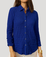 Button Front Textured Top