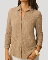 Button Front Textured Top