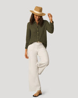 Button Front Textured Top