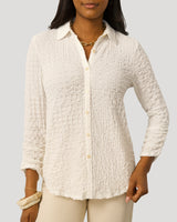 Button Front Textured Top