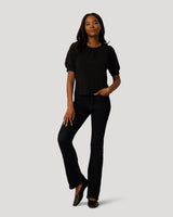 Embroidered Cutout Puff Sleeve Top