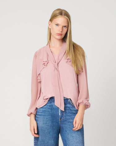 Romantic Bow Tie Neck Top