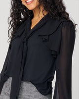 Romantic Bow Tie Neck Top