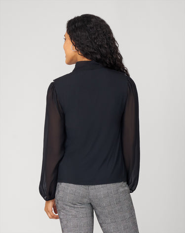 Romantic Bow Tie Neck Top