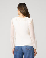 Poet Chiffon Ruffle & V-Neck Knit Top