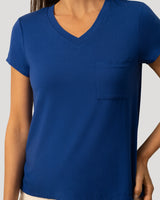 V neck Patch Pocket Tee
