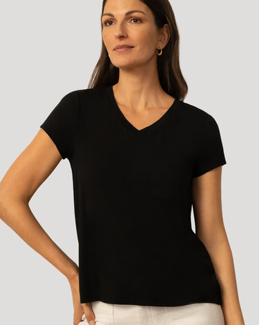 V neck Patch Pocket Tee