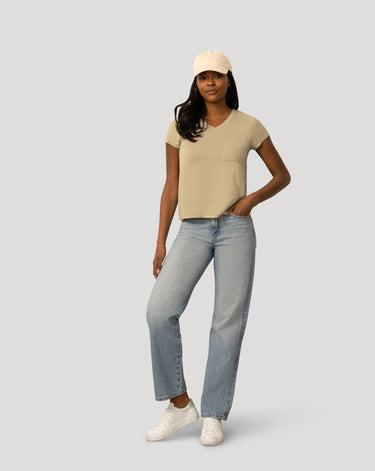 V neck Patch Pocket Tee