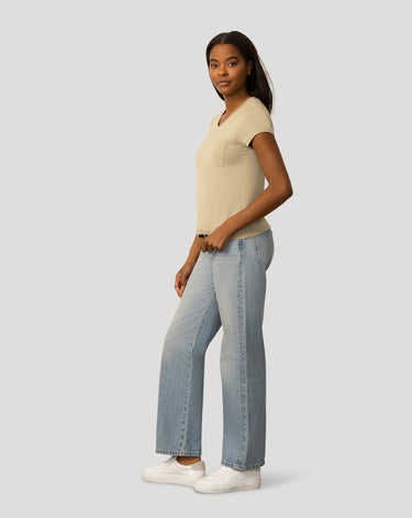 V neck Patch Pocket Tee