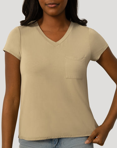 V neck Patch Pocket Tee