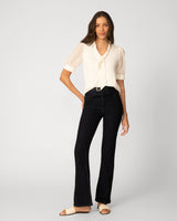 Tie Neck Top with Puff Sleeves