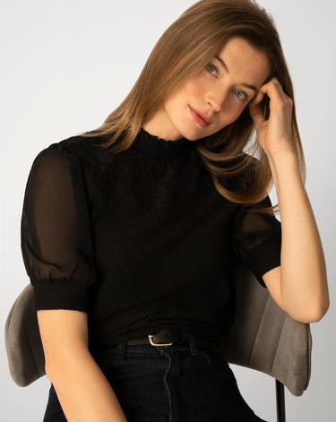 Smocked Lace Yoke Top