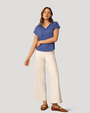 Braided Trim Crinkle Tee