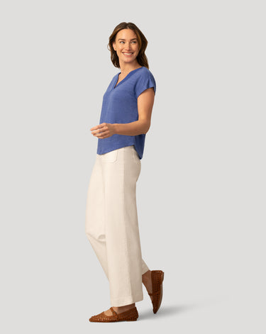 Braided Trim Crinkle Tee