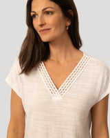 Braided Trim Crinkle Tee