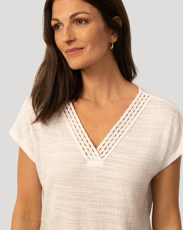 Braided Trim Crinkle Tee