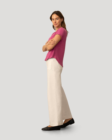 Braided Trim Crinkle Tee