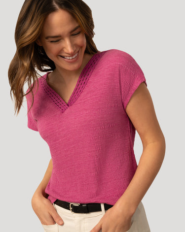 Braided Trim Crinkle Tee