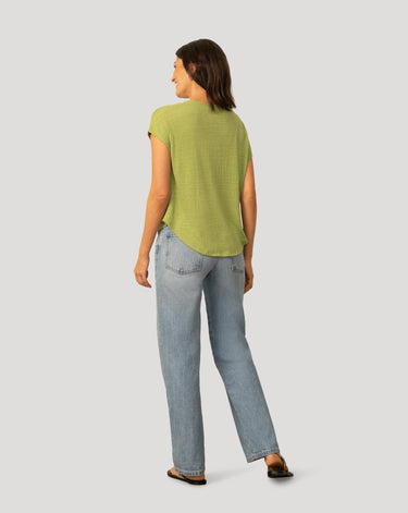 Braided Trim Crinkle Tee