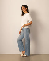 Embroidered Yoke Puff Sleeve Top