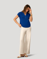 Smocked Shoulder Slub Tee