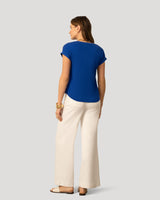 Smocked Shoulder Slub Tee