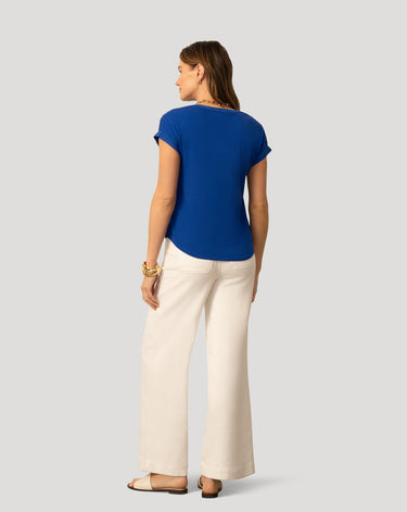 Smocked Shoulder Slub Tee