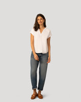 Smocked Shoulder Slub Tee