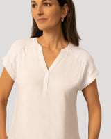 Smocked Shoulder Slub Tee